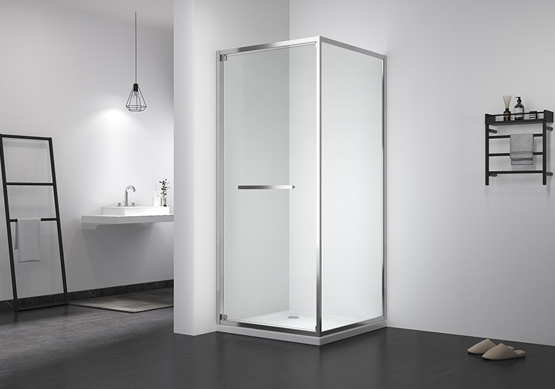 EX-508 6MM Chrome Square Sliding Slim Shower Enclosure